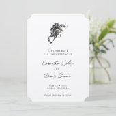 Elegant Classy Waterverf Horse Equestrian Wedding Save The Date (Staand voorkant)