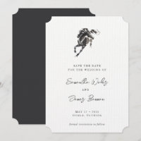 Elegant Classy Waterverf Horse Equestrian Wedding