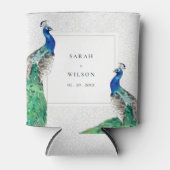 Elegant Classy  Waterverf Peacock Wedding Blikjeskoeler (Voorkant)