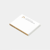 Elegant Classy White & Gold-gepersonaliseerd monog Post-it® Notes (Schuin)