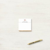 Elegant Classy White & Gold-gepersonaliseerd monog Post-it® Notes (Op bureau)