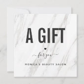 Elegant Classy White Marble Beauty Salon Logo Chic (Voorkant)