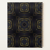 Elegant Classy Zwart en Goud Geometrisch Functione Planner (Achterkant)