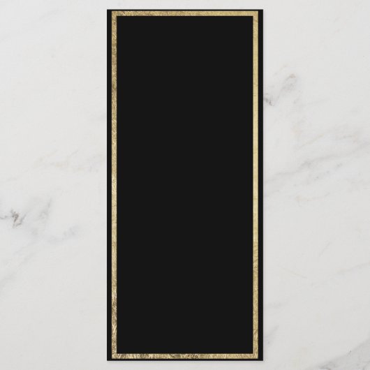 Elegant classy zwart goud glam bruiloft programma (Achterkant)