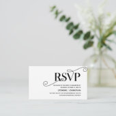 Elegant Classy, Zwart Script, RSVP reageren Informatiekaartje (Staand voorkant)