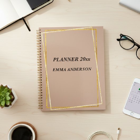 Elegant Clay Gold | Your Name Planner