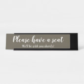 Elegant, Clean "Alsjeblieft, ga zitten" Bureau Naambordje (Voorkant)