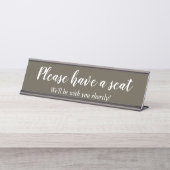 Elegant, Clean "Alsjeblieft, ga zitten" Bureau Naambordje (Voorkant)