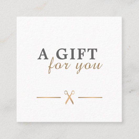 Élégant Clean Faux Gold Cisors Certificat cadeau (Devant)