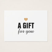 Élégant Clean Faux Gold Heart Certificat cadeau (Devant)