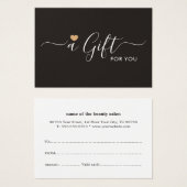 Elegant Clean Faux Gold Heart Ivory Black Visitekaartje (Voorkant /achterkant)