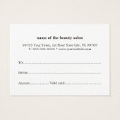 Elegant Clean Faux Gold Heart Ivory Black Visitekaartje (Achterkant)