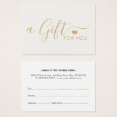 Elegant Clean Faux Gold Heart Warm White (Devant & derrière)