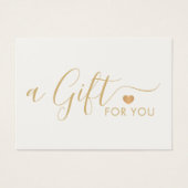 Elegant Clean Faux Gold Heart Warm White Visitekaartje (Voorkant)