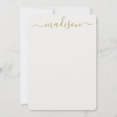Elegant Clean Gold Typografie Naam Script Notitiekaartje (Voorkant)