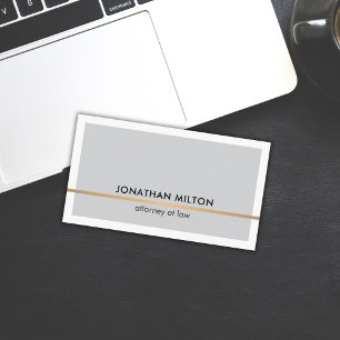 Elegant Clean Light Grey Faux Copper Line Attorney Visitekaartje