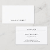 Elegant Clean Professional White Plain Chic Modern Visitekaartje (Voorkant / Achterkant)