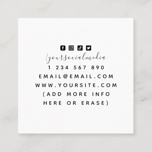 Elegant Clean Sakura Branch Psychotherapeut Flower Vierkante Visitekaartje (Achterkant)