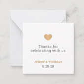 Elegant Clean Wedding Hartelijk dank Notitiekaartje (Voorkant)