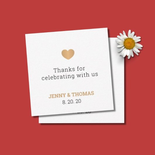 Elegant Clean Wedding Hartelijk dank Notitiekaartje