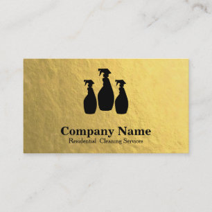 Elegant Cleaning Service Glitter Bokeh Visitekaartje