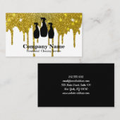 Elegant Cleaning Service Glitter Dripping Visitekaartje (Voorkant / Achterkant)