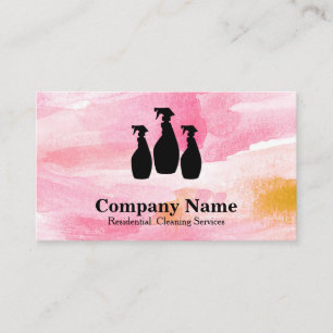 Elegant Cleaning Service Glitter Waterverf Visitekaartje
