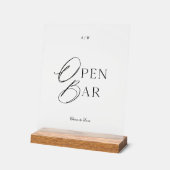 Elegant Clear Acrylic Open Bar Sign (Angle)