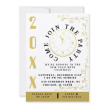 Elegant Clock New Year's Eve Party