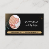 Élégant clou noir Carte de visite or (Devant)