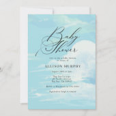Elegant Cloud 9 Blue Sky Baby shower Kaart (Voorkant)