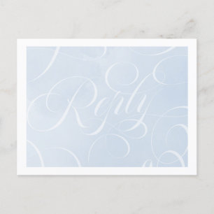 Elegant Cloud Blue Sky Script Waterverf antwoord Uitnodiging Briefkaart