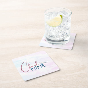 Elegant Cloud Nine Abstract Artsy Vrijgezellenfees Vierkante Kartonnen Onderzetter