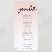 Elégant Clouet Rose Clou Salon Tarifs Cartes (Devant / Derrière)