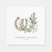 Elegant Clover Hoefijzers Botanical Wedding Servet (Voorkant)