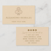 Elégant Club Logo Carte Jeu Casino Thème Beige (Devant / Derrière)