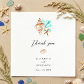 Elegant Coastal Seashell Minimal Beach Wedding Servet