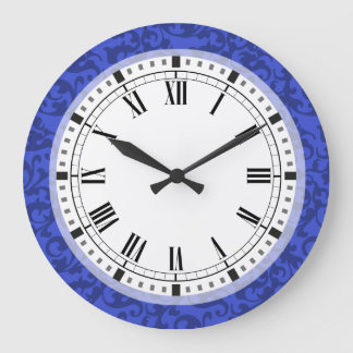 Elegant Cobalt Blue Damask Scrolls Grote Klok