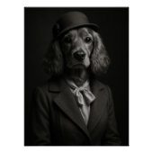 Elegant Cocker Spaniel in Cloche Hat & Scarf Perfect Poster (Voorkant)