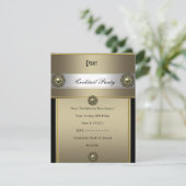 Elegant Cocktail Black Silver Bronze Kaart (Staand voorkant)