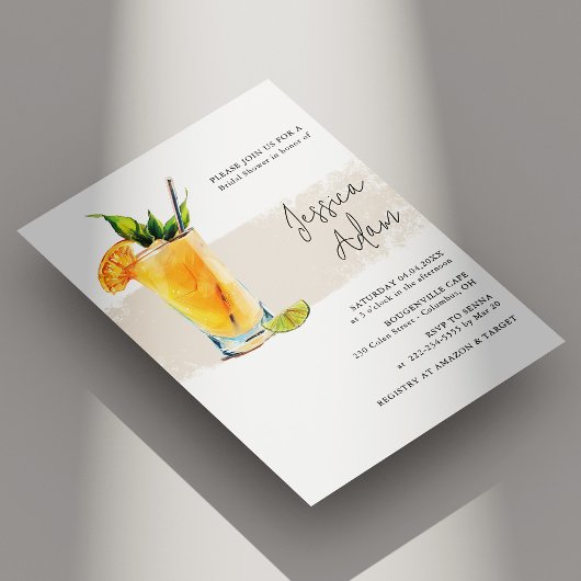 Elégant Cocktail Bridal Shower Invitation