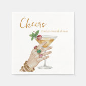 Elegant Cocktail Bridal Shower Servet (Voorkant)