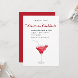 Élégant Cocktail de Noël Invitation