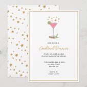 Elegant Cocktail Holiday party Uitnodiging (Voorkant / Achterkant)