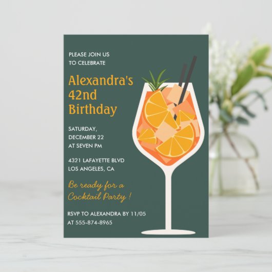 Elégant cocktail moderne invitations à 42e anniver (Debout devant)
