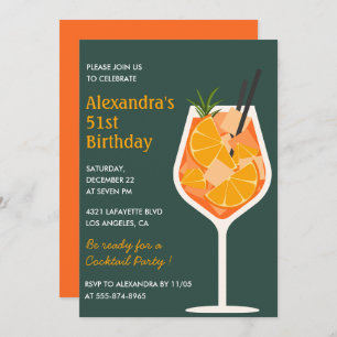 Elégant cocktail moderne invitations à 51e anniver
