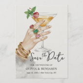Elegant Cocktail Save the Date Wedding Invitation (Devant)