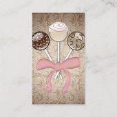 Elegant Cocoa Damask Cake Pop Bakery Visitekaartje (Achterkant)