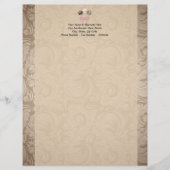 Elegant Cocoa Damask Cake Pop Custom Briefhoofd (Voorkant)