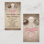 Elegant Cocoa Damask Cake Pop Visitekaartjes (Voorkant / Achterkant)